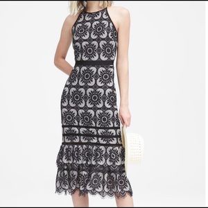 NWT Banana Republic lace halter midi dress